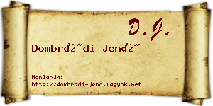 Dombrádi Jenő névjegykártya