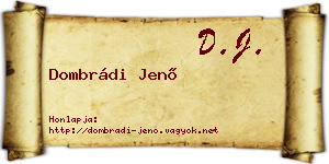 Dombrádi Jenő névjegykártya